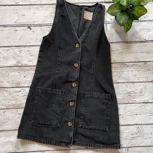 ASOS Denim Button Up Mini Pinafore Dress